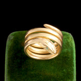 Late 19th Century Emerald-Eyed Snake Ring