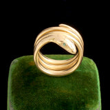 Late 19th Century Emerald-Eyed Snake Ring