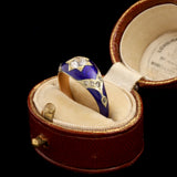 Victorian Royal Blue Enamel Diamond Star Ring