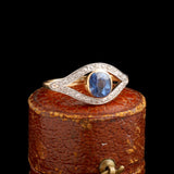 Edwardian Diamond & Sapphire Eye Ring