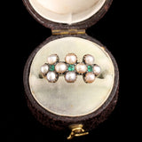 Georgian Pearl & Emerald Quatrefoils Ring