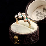 Georgian Pearl & Emerald Quatrefoils Ring