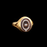 Victorian "Pari Animo" Intaglio Memorial Ring