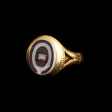 Victorian "Pari Animo" Intaglio Memorial Ring