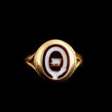 Victorian "Pari Animo" Intaglio Memorial Ring