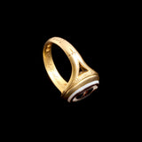 Victorian "Pari Animo" Intaglio Memorial Ring