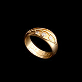 Edwardian Lily of the Valley "E & B" Wedding Band