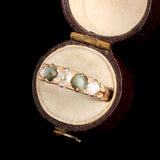Victorian Cat's Eye Chrysoberyl & Diamond Five Stone Ring