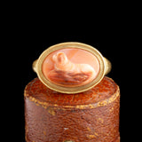 Ancient Roman Agate Dog Cameo Ring