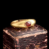 Ancient Roman Garnet Scarab Cameo Ring