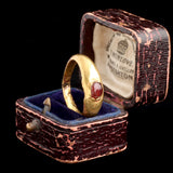 Ancient Roman Garnet Scarab Cameo Ring