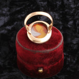 Georgian "Je me fait un jeu dagiter les coeurs" Agate Intaglio Ring