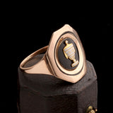 Georgian Octagonal Enamel Urn Ring